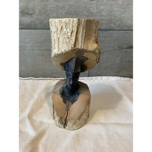 Vintage Hand Carved Ebony Wood face Bust Sculpture Tanzania Africa